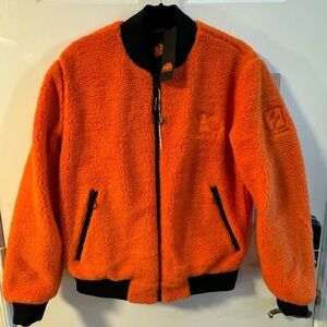 Reversible Teddy Bomber Sundek Jacket Neon Orange Winter Sherpa Warm $232 Retail